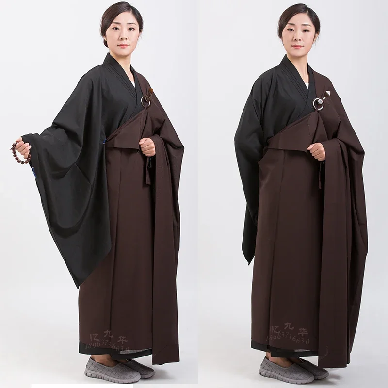 Robes bouddhistes Everak pour adultes, moine Haiqing, vêtements de méditation, UL, lin, confession, longue robe, 145-185cm