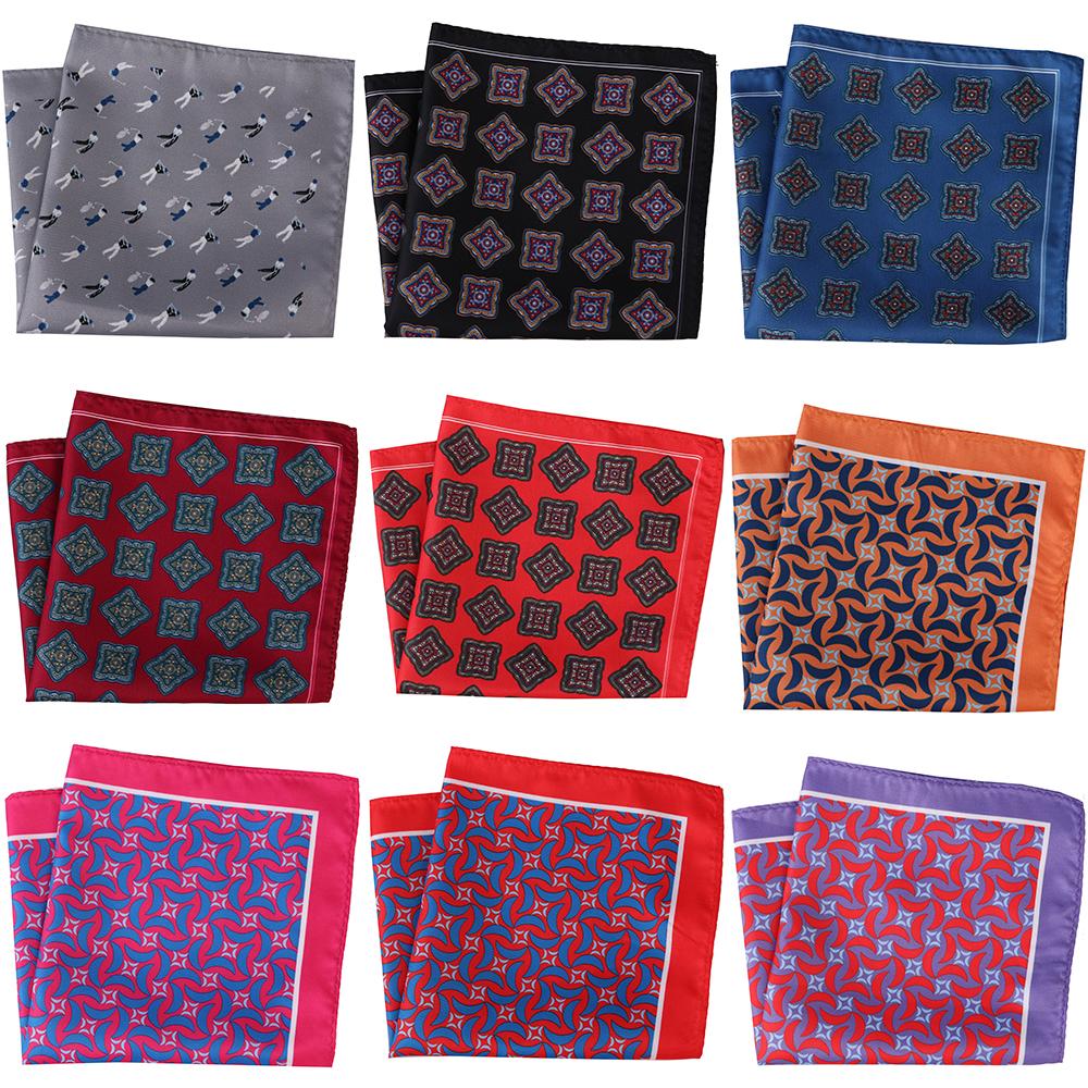 Tailleur Smith costume de luxe pour hommes carrés de poche 30x30 cm grande taille affaires imprimé Floral Paisley solide point Hankies serviette de poitrine