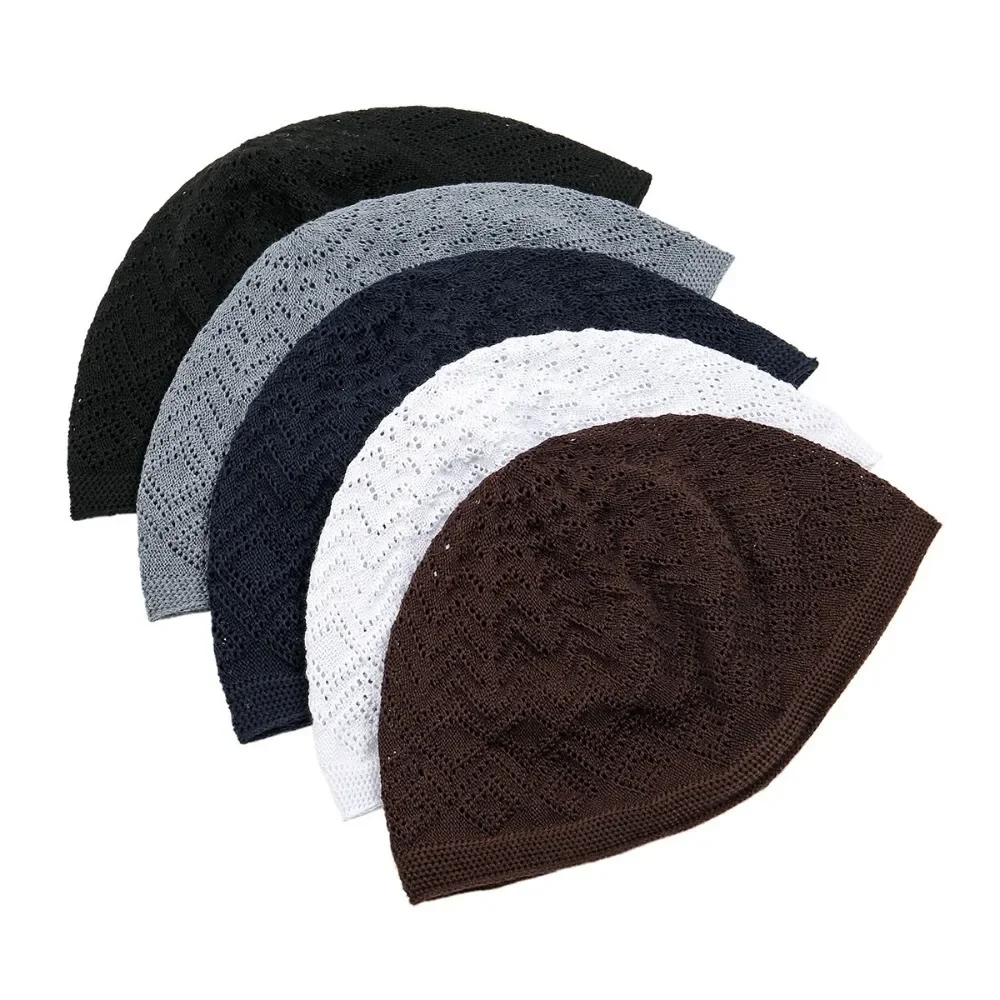 Chapeau de prière arabe en maille légère et respirante pour hommes, casquette d'été Mubarak musulmane Taqiyah pour Ramadan, vêtements décontractés pour l'éducation, 1 pièce