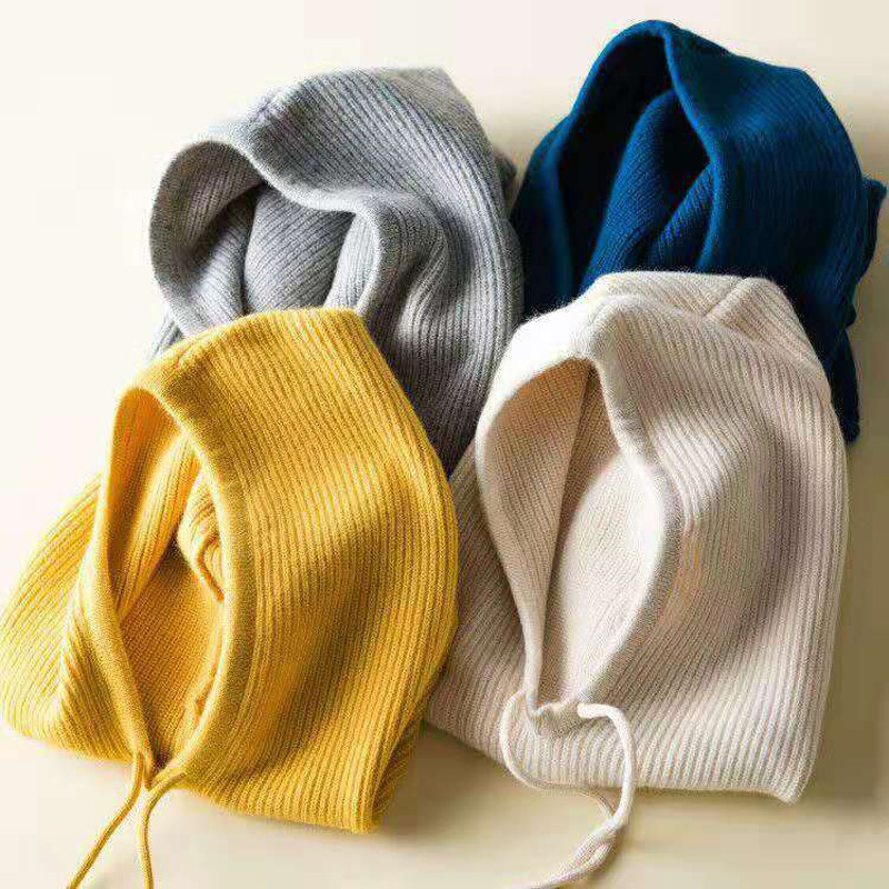 Bonnet d'hiver pour femme, cagoule tricotée avec écharpe intégrée, coupe-vent et chaud, col cache-cou