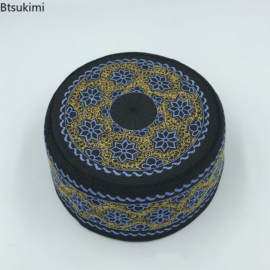 Chapeaux Turban brodés Vintage pour hommes, chapeau de prière islamique respirant, Eid Ramadan, Hijabs, casquettes de Style ethnique, chapeaux arabes sains