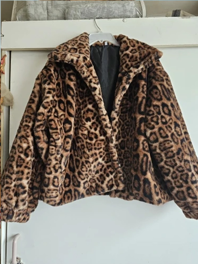 Décontracté vêtements d'extérieur amples automne hiver femme hauts nouvelle mode imprimé léopard femmes manteaux vestes Cardigan vêtements