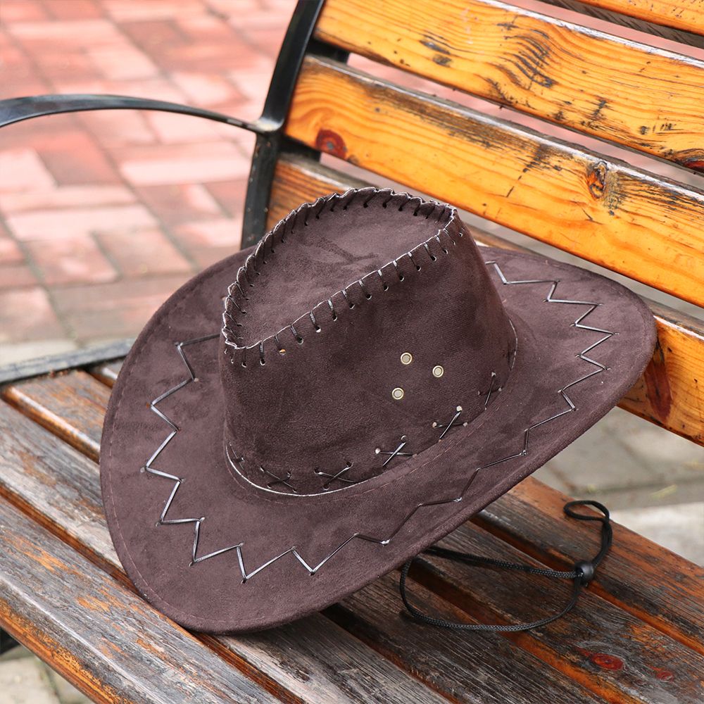 Chapeau de Cowboy en Daim pour Homme et Femme, Casquette Unisexe en Polyester, Nouvelle Collection