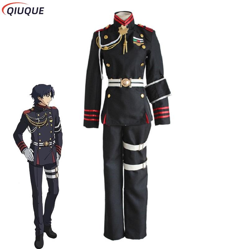 Ichinose Guren Cosplay Seraph de la fin Cosplay Costume perruque Anime Owari no Seraph uniformes militaires hommes noir Costume tenues