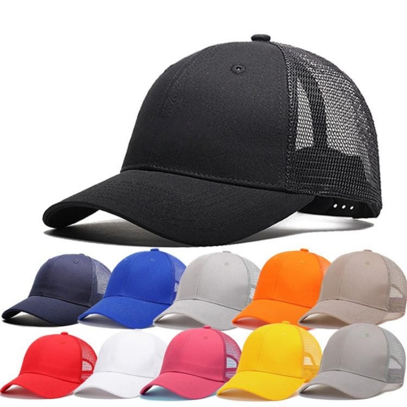 Casquette de baseball unisexe pour l'été, chapeau de soleil camouflage respirant en maille, casquette snapback de couleur unie pour homme