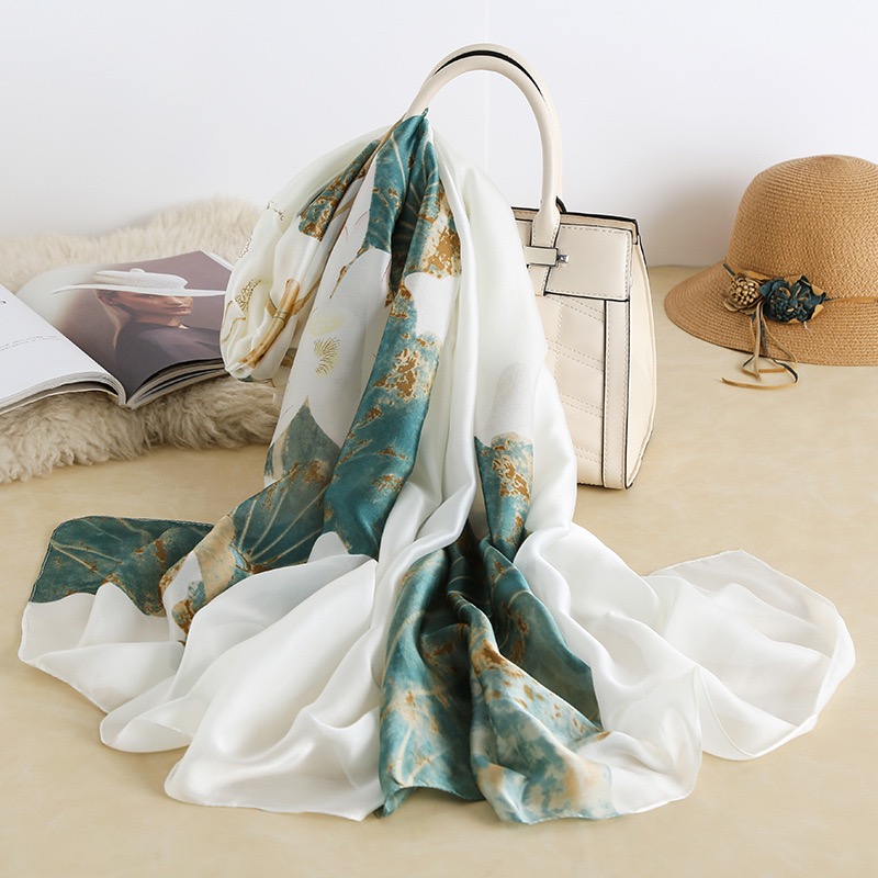 Écharpe de printemps pour femme, design de luxe, en soie, protection solaire, respirante, douce, foulard musulman, châle de plage 85x180cm