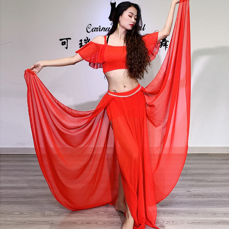 Tenue de brevdu Ventre pour Femme, Leçons de Danseuse Caderin, Ensemble Finlandais, Jupes Hautes Professionnelles, Trempées, Jupe longue,2023