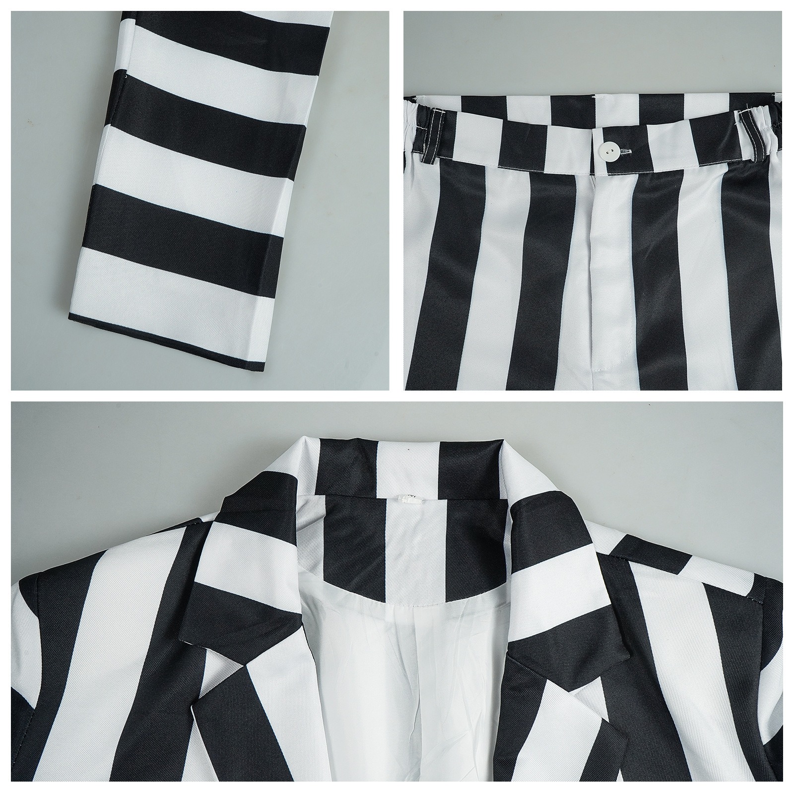 Costume de Cosplay Beetlejuicee, Costume rayé noir et blanc, tenues de carnaval d'halloween, Costume coléoptère de grande taille, Costume gothique