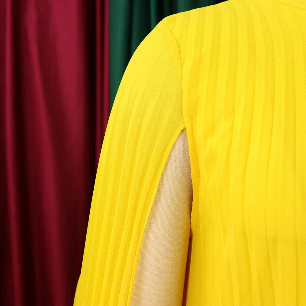 Robe en mousseline de soie pour femmes, élégante, col rond, manches chauve-souris, ample, longueur aux genoux, luxe, robe de soirée d'anniversaire africaine, nouvelle collection 2024