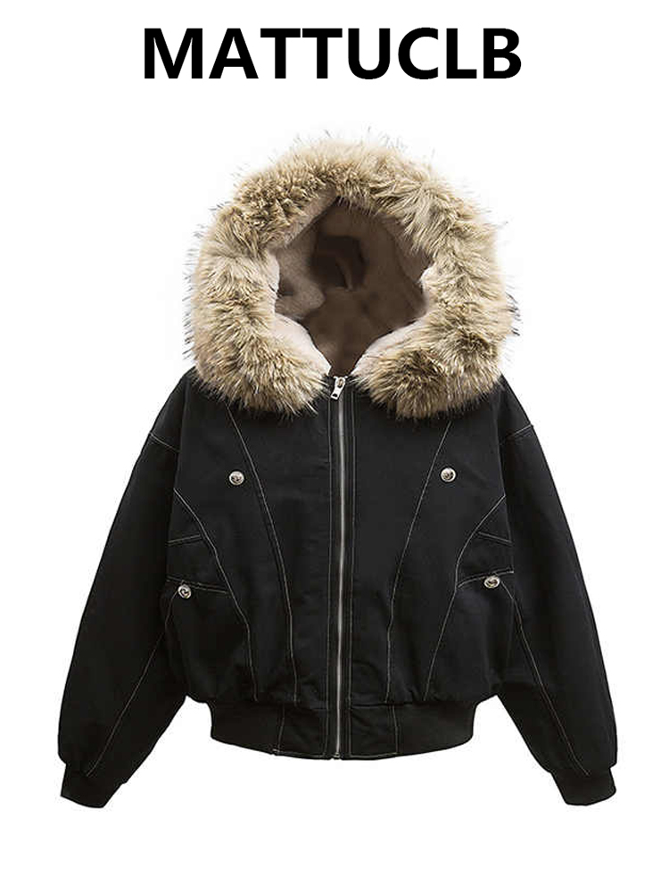 Veste à capuche en laine d'agneau pour femme, manteau d'extérieur rétro américain en fausse fourrure, mode coréenne Y2k des années 2000, épais et chaud, hiver