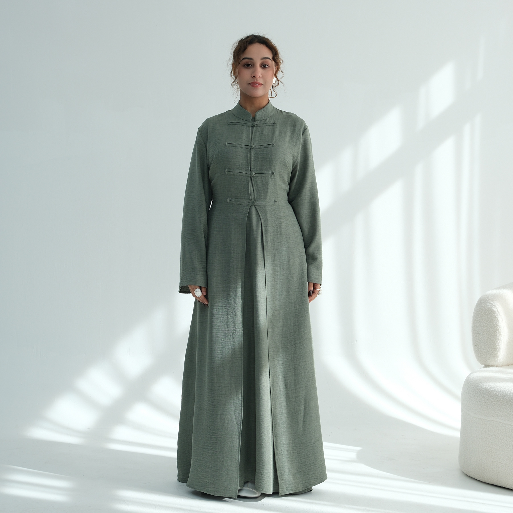 Robe Abaya pour femmes, ensemble 2 pièces, style chinois, Jalabiya musulmane, Ramadan, Dubaï, Vestidos Largos, robe longue de fête, robe longue arabe, Kaftan 2026