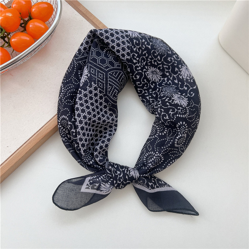 55cm écharpe géométrique foulard femmes foulard foulard cou enveloppement bandeau cheveux ruban Bandanas multi-usages foulards carrés