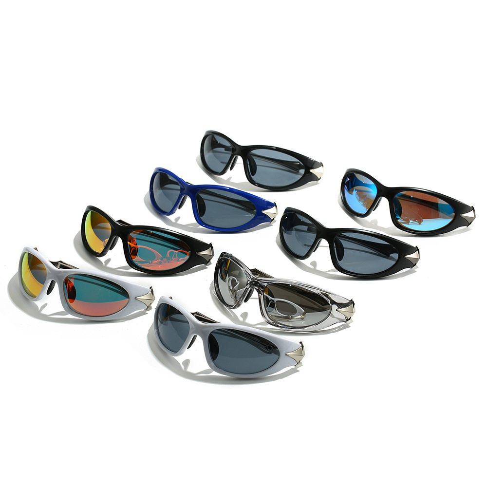 Lunettes de soleil pour hommes, nouvelle mode, style pilote miroir, punk vintage, monture en alliage, branches étoilées, Y2K, lunettes de soleil sexy pour femmes, hip-hop, protection UV400 pour la conduite