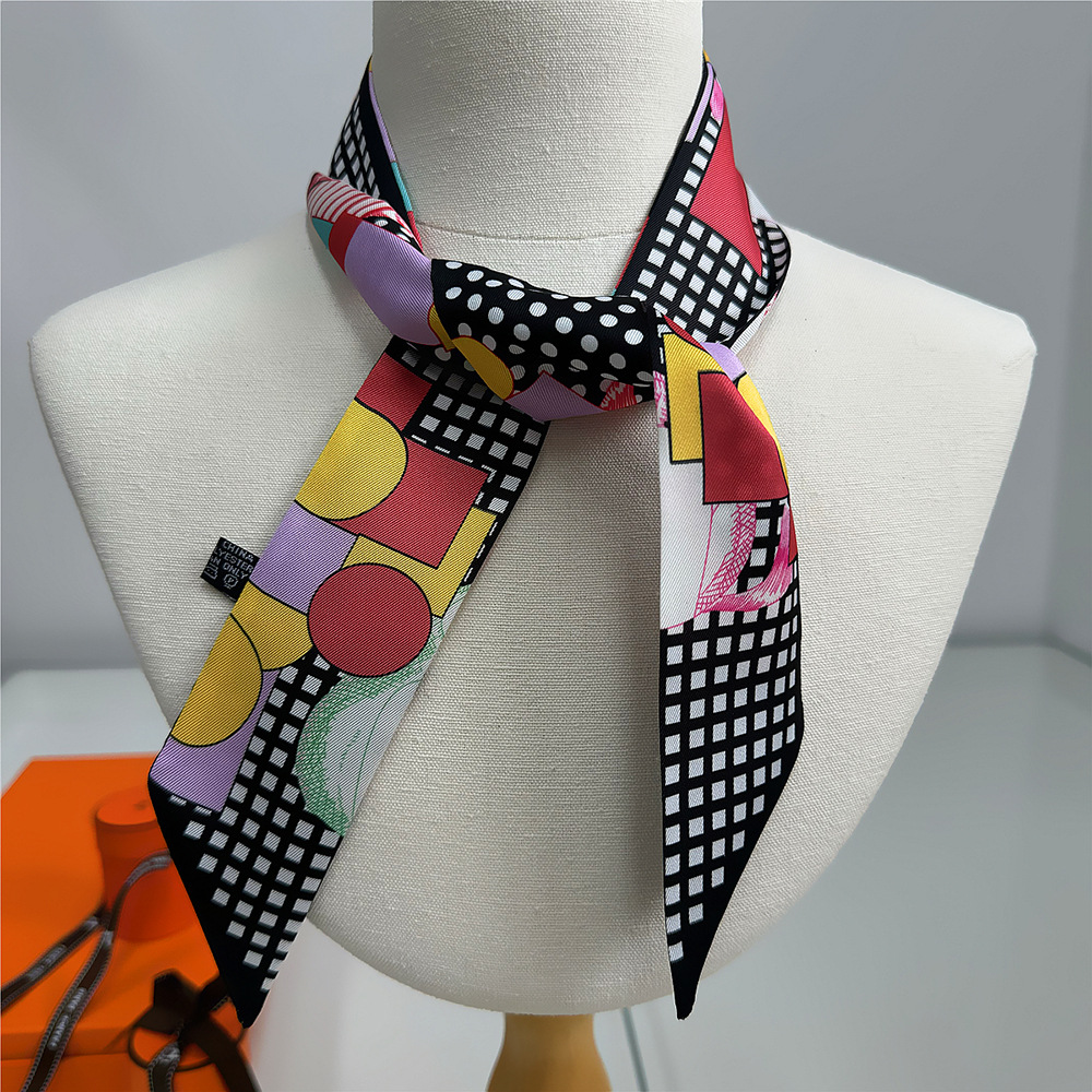 5*90 cm nouvelle selle foulard en soie sergé bandeau en soie mode écharpe attaché sac ruban Streamer vente en gros bandeau décoration
