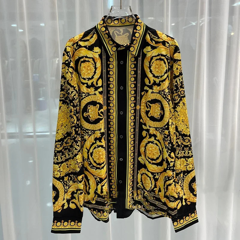 Chemise de Luxe Royale Décontractée pour Homme, Imprimé Floral, Paisley, Baroque, Manga, Longa, ixde Bal