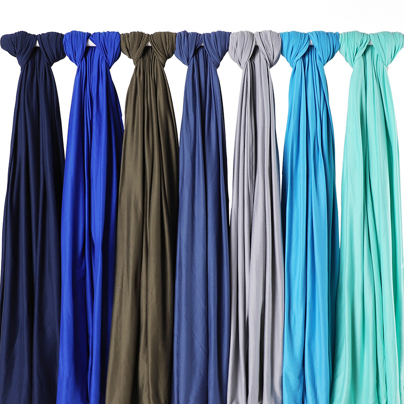 Foulard Hijab Musulman en Jersey de Coton Uni pour Femme, Écharpe de Couleur Unie avec Bonne Couture, Turban Doux et Extensible, Châle pour Envelopper la Tête