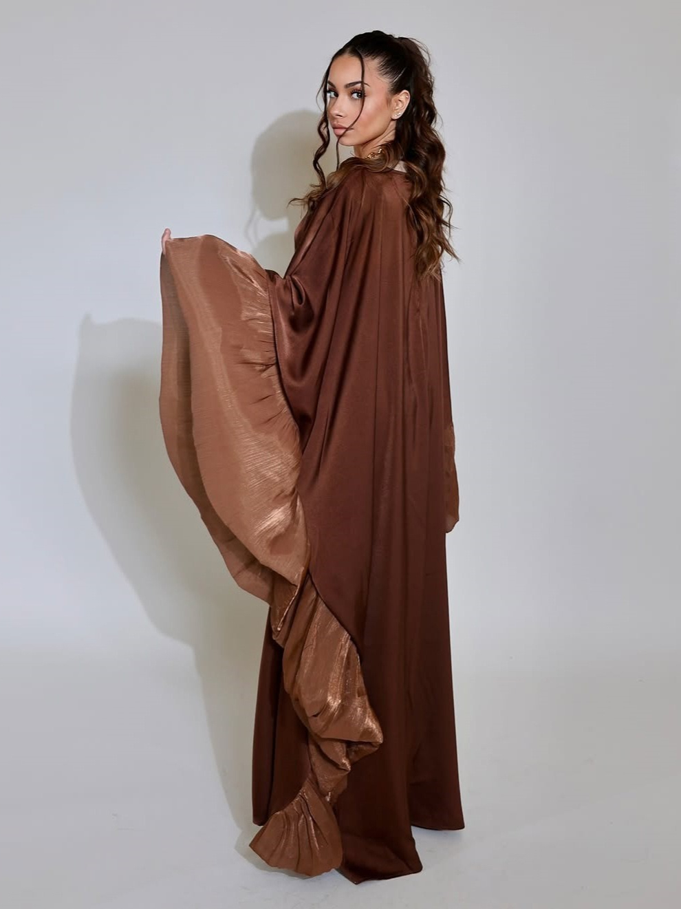 Eid musulman Abaya femmes Robe Satin manches chauve-souris robes Largos robes de soirée arabe longue Robe maroc dubaï caftan soyeux Jalabiya