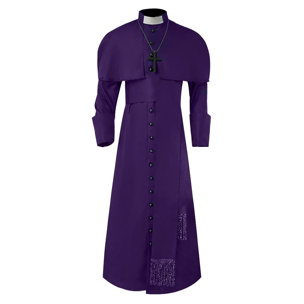 Costume de prêtre médiéval, église catholique, religieux romain, Soutane, papa, pasteur, père, Robe missionnaire de masse, soutane du clergé