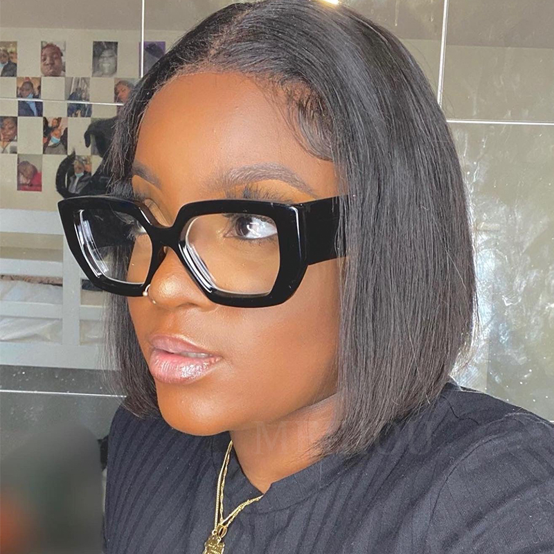 Lunettes carrées tendance pour femmes, grandes montures, colorées, transparentes, épaisses, de qualité féminine, avec monture