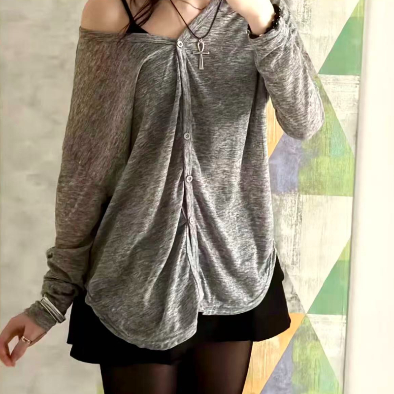 Cardigan en tricot confortable pour femme, élégant, col en V, léger, veste printemps-automne pour usage quotidien, couleur unie, coupe ample