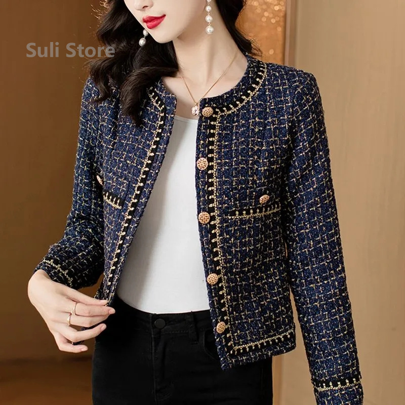 Femmes, à la mode à manches longues petite veste de Style parfumé 2025 automne hiver femme nouveau haut en dentelle de Niche, veste courte amincissante