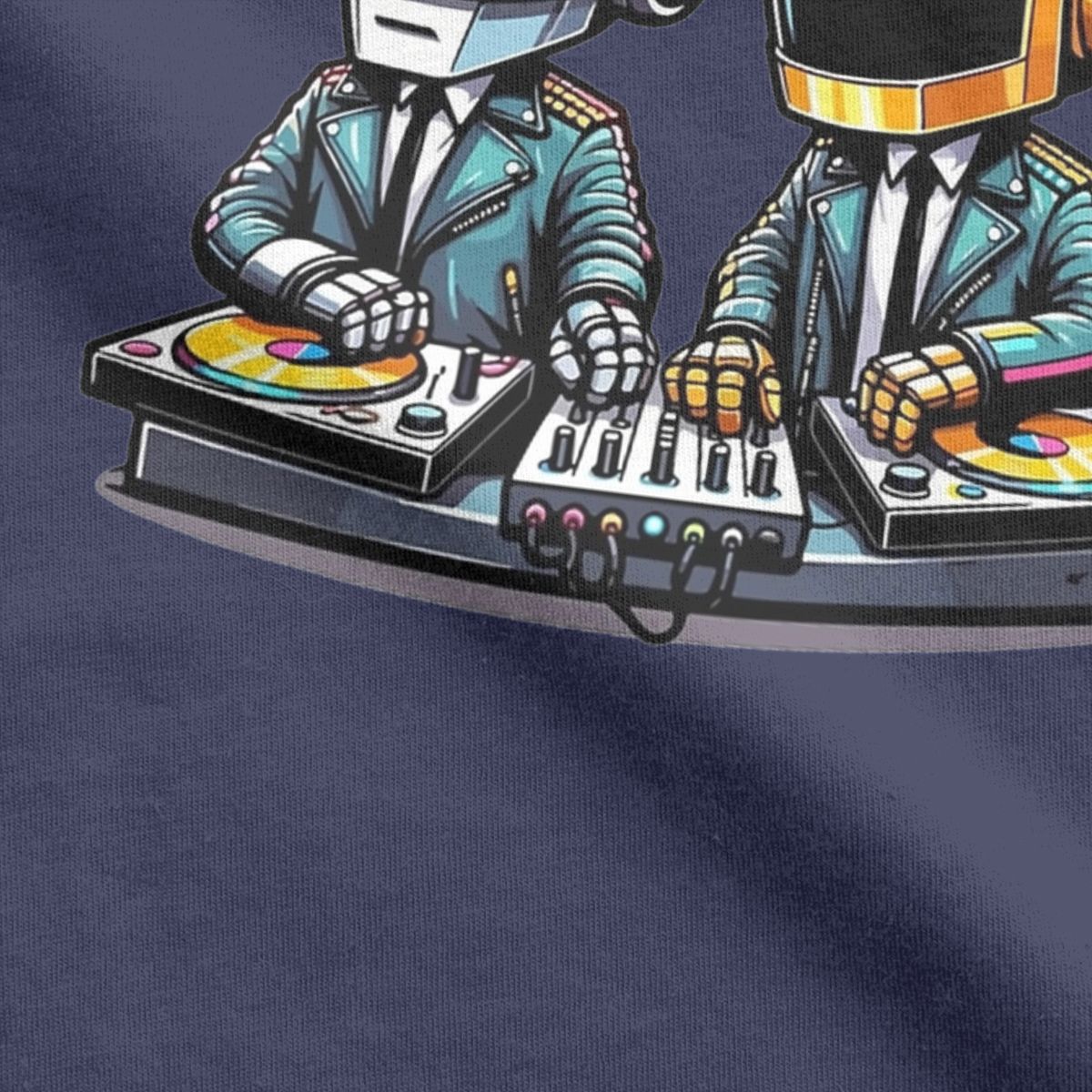 T-shirt manches courtes col rond homme, estival et humoristique, en coton, Daft Punk