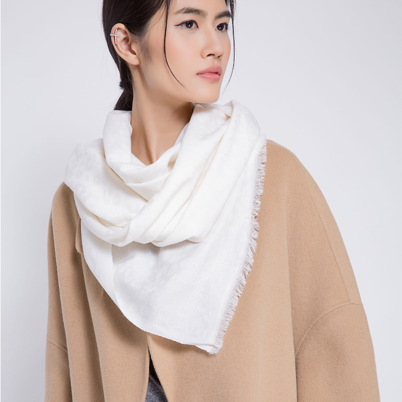 Écharpe en laine pour femme, châles et enveloppes d'hiver, marque de luxe, écharpes à la mode pour dames, poncho, chaîne blanche 2019