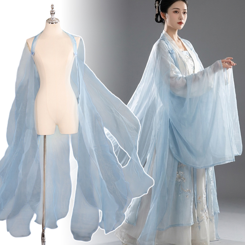 Cape Hanfu chinoise, chemise à grandes manches de style ancien, manteau en mousseline, vêtements de danse classique, robe de princesse, long châle