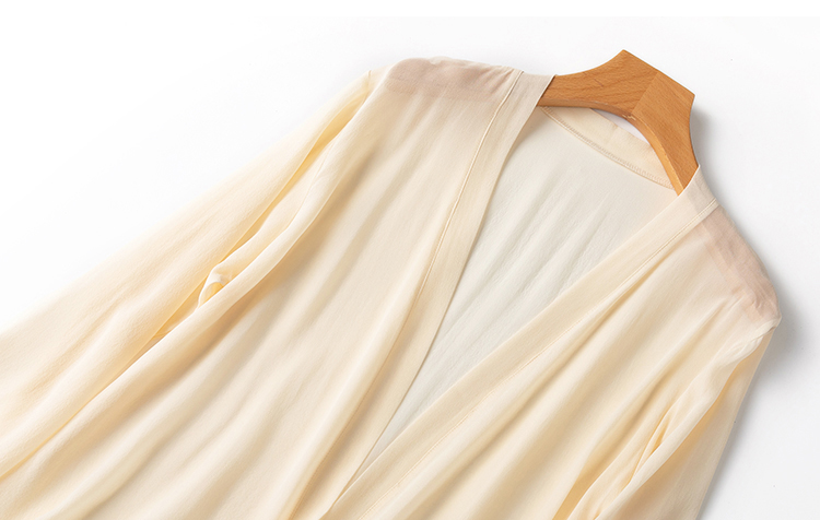 100% soie de mûrier femmes mince Type haut Long Kimono Cardigan châle manteau 2022 Blouse été plage couvrir Multi couleurs MM148