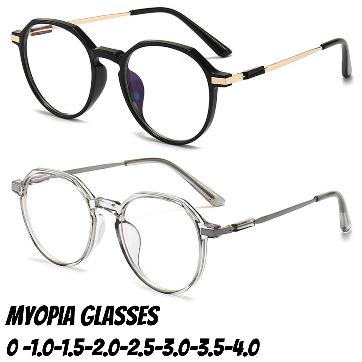 Lunettes de myopie Vintage pour hommes et femmes, monture ronde unisexe, lunettes de Prescription pour dames, pilote optique, lunettes pour myopes