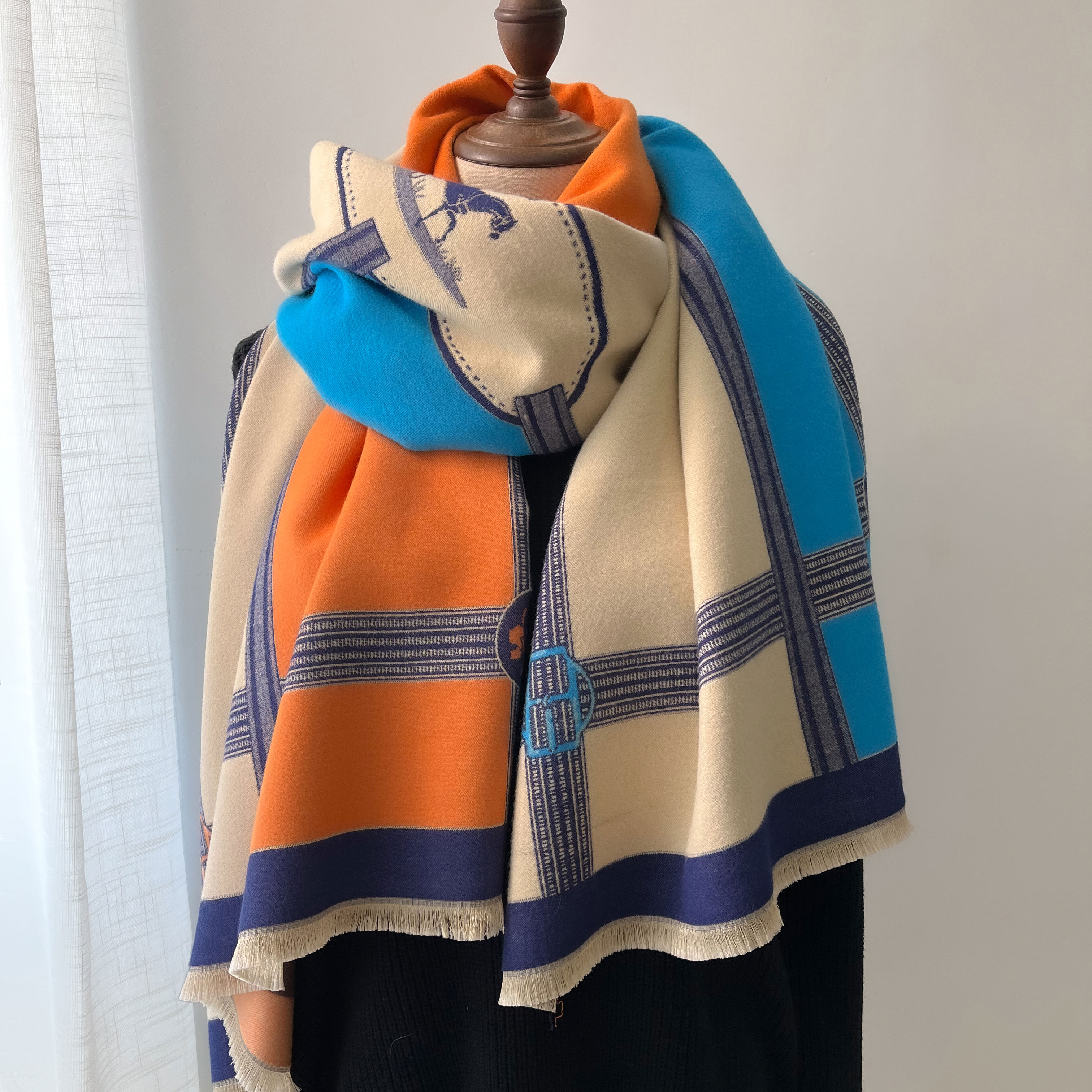 Écharpe en cachemire d'hiver pour femmes, imprimé de luxe, châle enveloppant, couverture épaisse et chaude, cadeau Pashmina