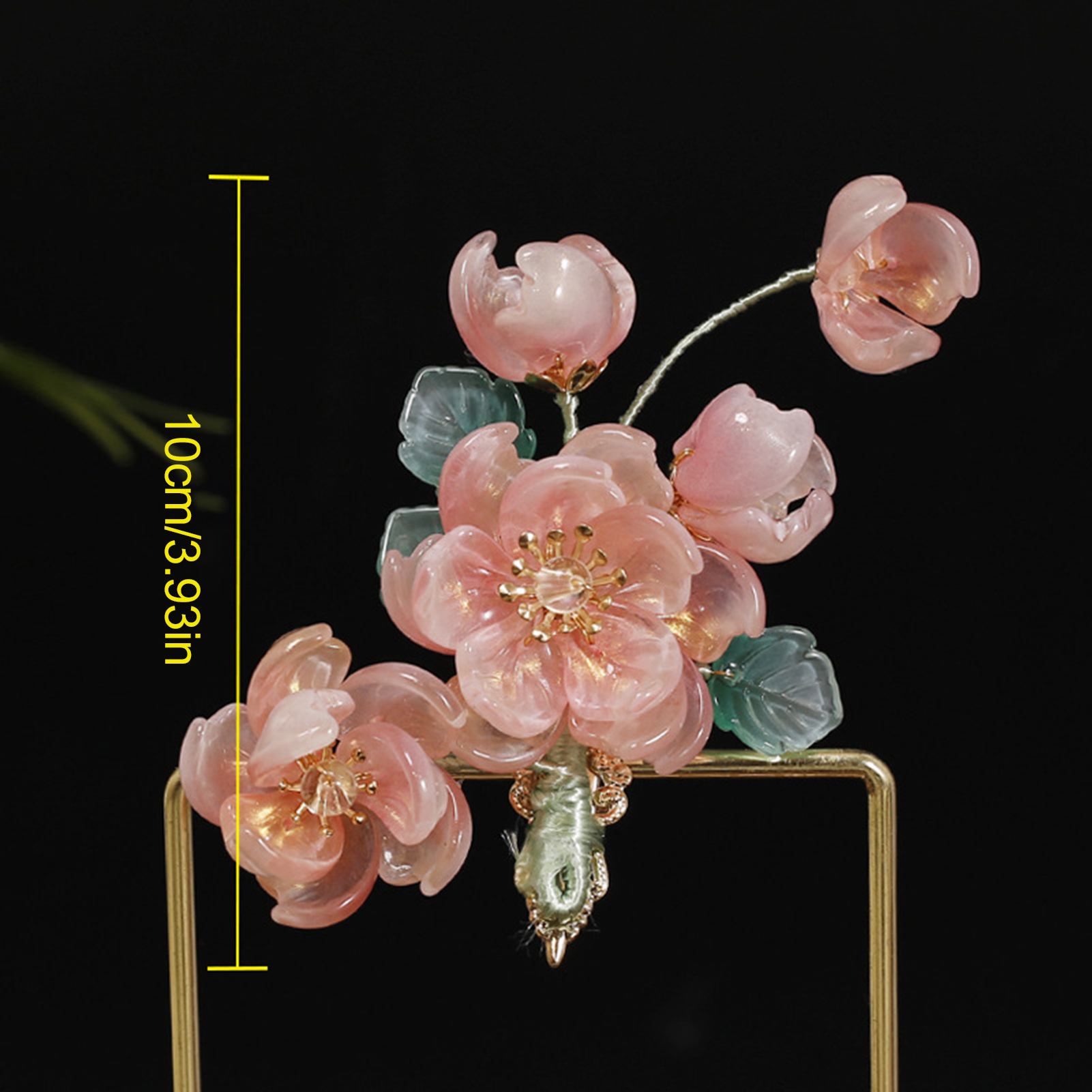 Pinces à cheveux pour femmes, avec décor de fleur rose, Barrettes en alliage, accessoire pour cheveux, décoration de Style ancien