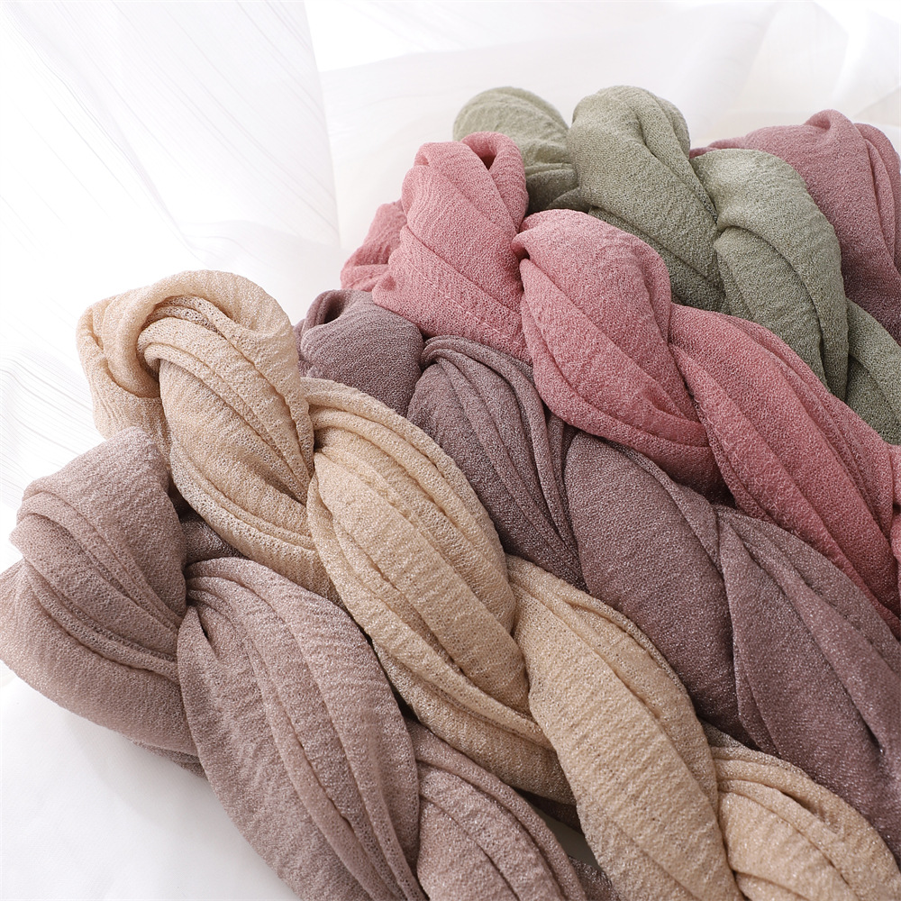 Nouveau froissé femmes musulmanes Hijab écharpe Abaya femmes voile Turbans pour femme rides châles et enveloppes islamiques Ramadan Hijabs écharpe