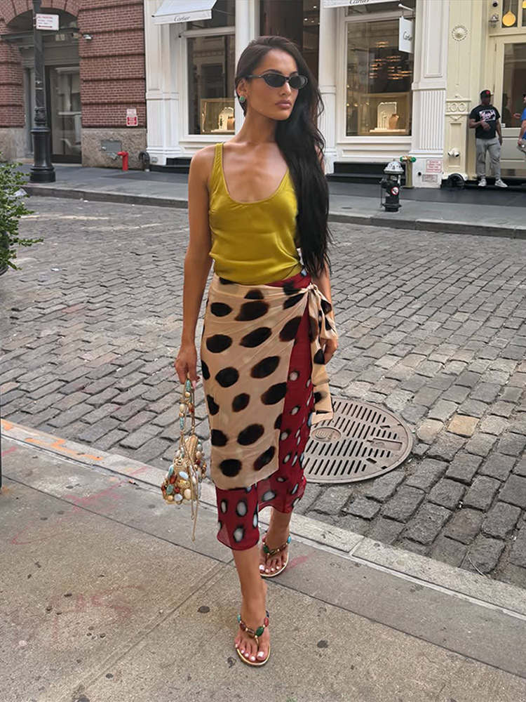 Jupe Sarong à Franges Imprimé Léopard Double Face avec Ceinture à Nouer, Mode Été 2026, Cache-Maillot Décontracté Polyvalent pour Femme, Châle Élégant