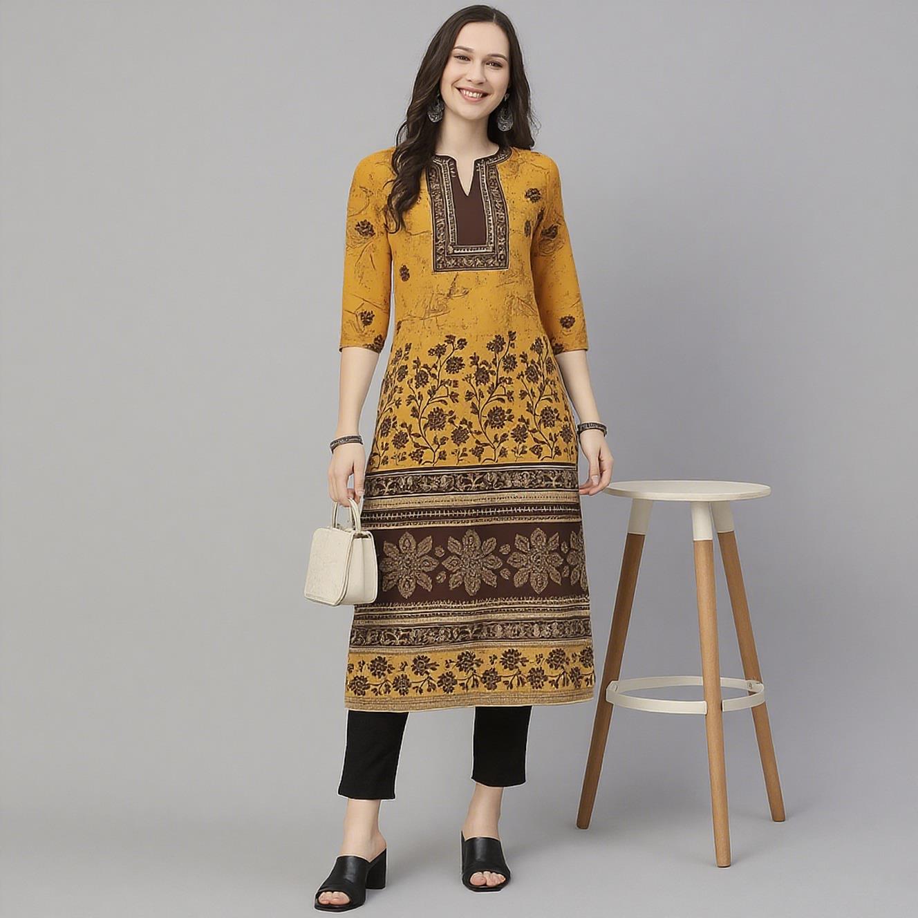 Femmes musulmanes Kurt à la mode et élégant Tube droit décontracté motif paon nouvelle robe confortable Islamitische Dames Kleding