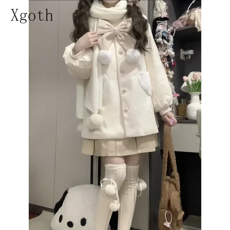 Manteaux pour femmes, col marin contrasté, nœud, simple boutonnage, poche en cœur, réduction de l'âge, manteau en laine polyvalent, vêtements pour dames