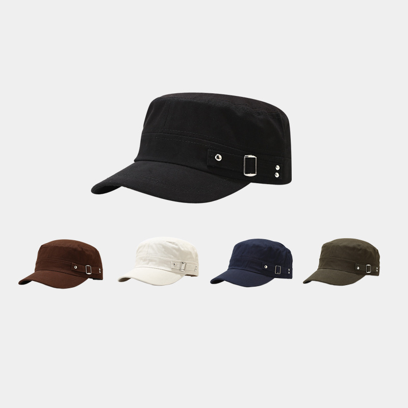 Casquette rétro coréenne à calotte plate, fermeture métallique pour hommes et femmes, visière courte ventilée sur les côtés, casquette de baseball, décontractée, réglable