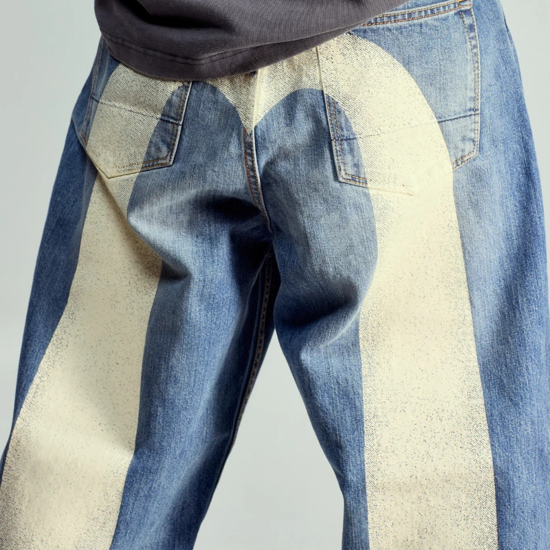 Jean imprimé pour homme, taille haute, coupe droite, en denim, style Harajuku, unisexe, coupe ample, fuselée, décontractée, streetwear, tendance mode, nouvelle arrivée