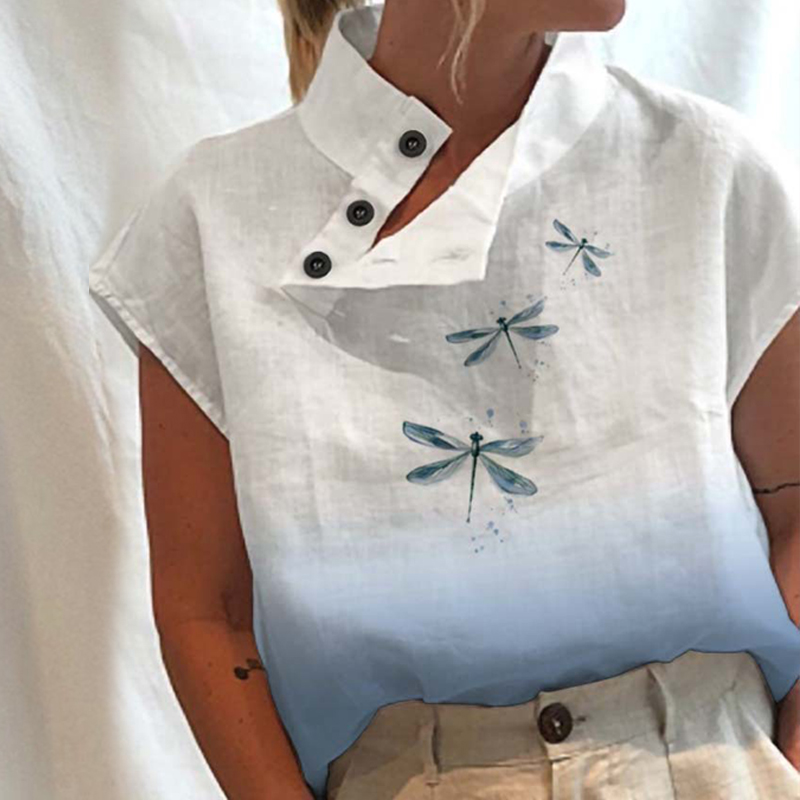 Chemise blanche en coton à manches courtes pour femmes, chemisier vintage, mode élégante, décontracté, chic, streetwear, tunique Y2K, été
