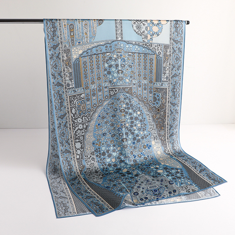 Écharpe en soie 100% élégante, châle de plage, foulards en soie pour le cou et la tête, foulard long pour femme, bandana, foulard de luxe, imprimé de marque, pashmina