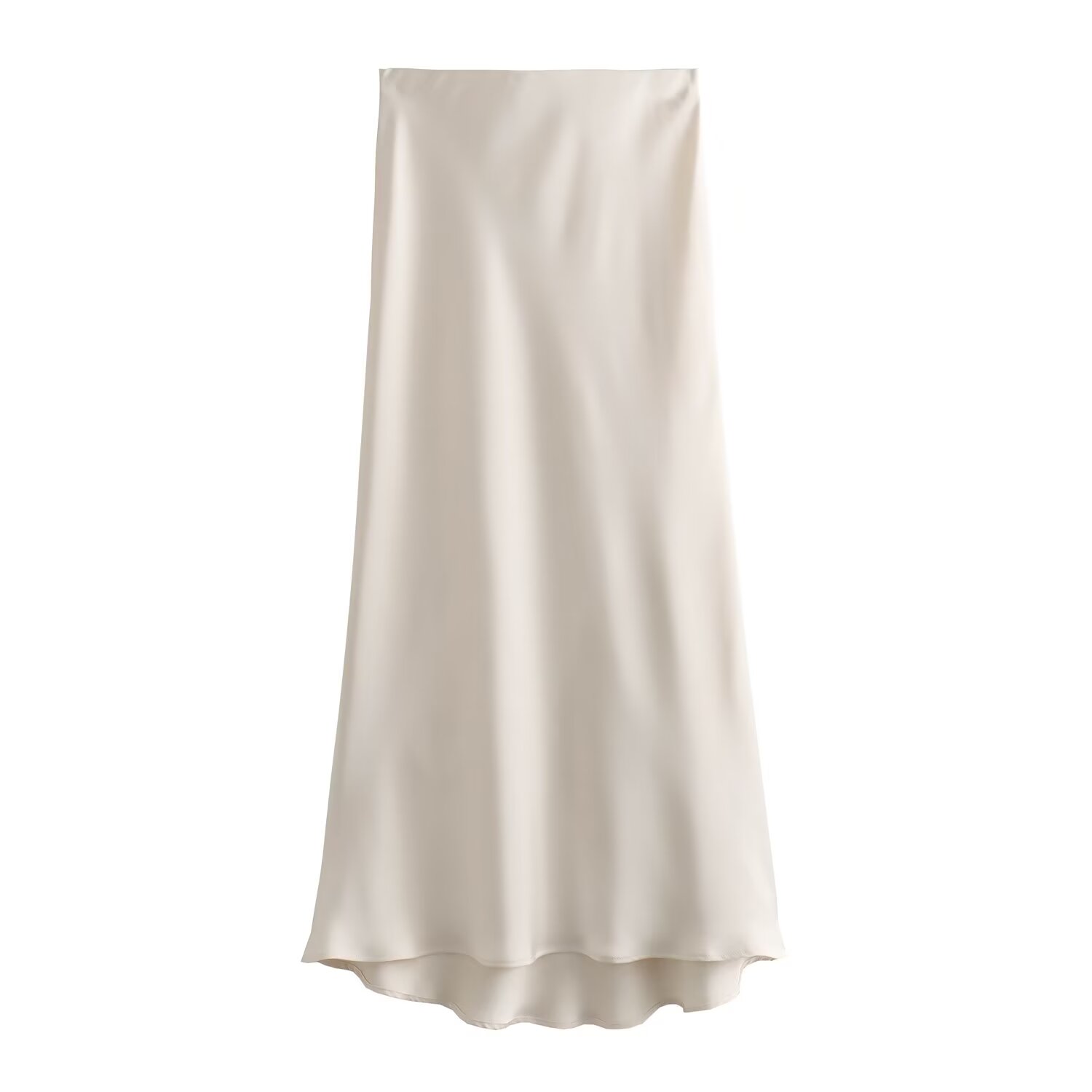 Jupe mi-longue élégante en Satin de soie pour femmes, nouvelle mode de Style européen et américain, Texture taille haute, Style de rue, 2024