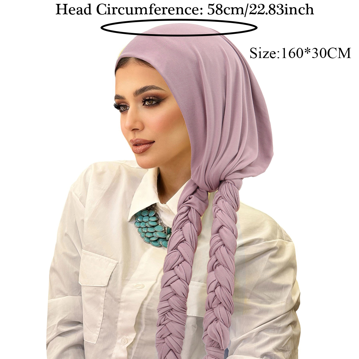 Hijabs musulmans pour femmes, foulard, chapeau tressé, couverture de cheveux, accessoire tendance, bandeau populaire transfrontalier pour femmes