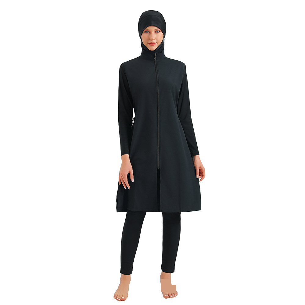 Burkini musulman modeste, maillot de bain intégral à manches longues, costume de bain islamique, hijab, maillot de bain 3 pièces, vêtements de plage pour femmes, pour la natation