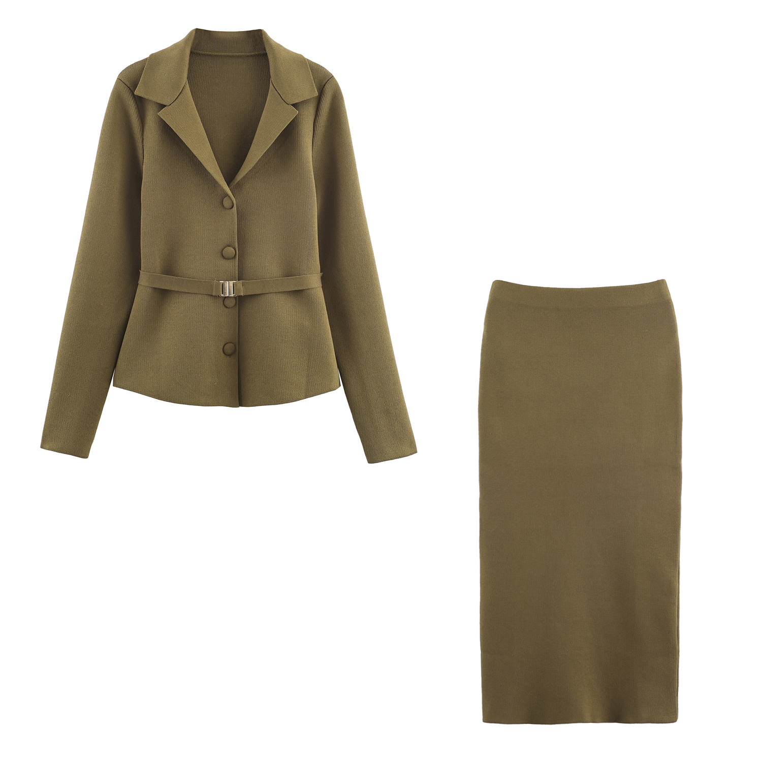Cardigan confortable et polyvalent pour femmes, vêtements de style doux, haut de gamme, coupe cintrée, ensemble jupe MIDI simple, nouvelle collection 2025
