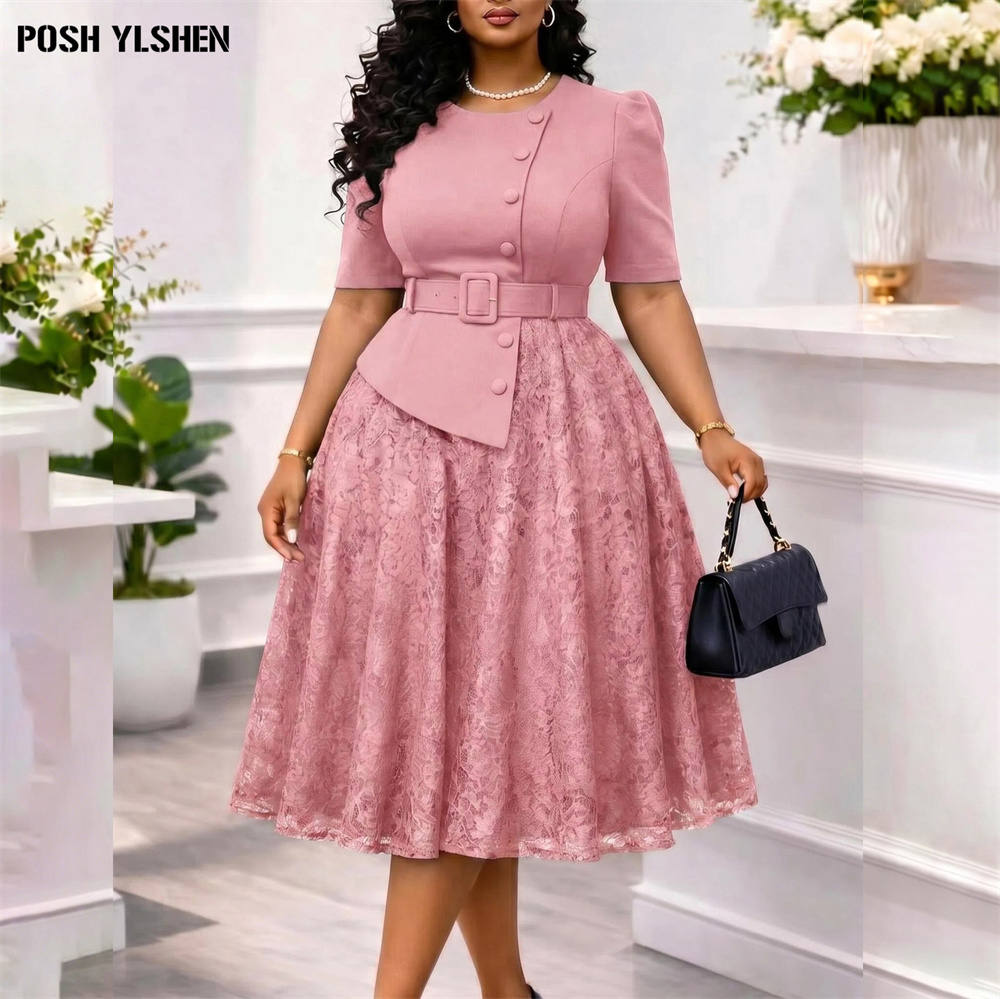 Robes d'été élégantes en dentelle patchwork pour femme, robe blanche femme, nouvelle collection 2026, vêtements pour femme, robe sexy pour invité de mariage, fête, anniversaire