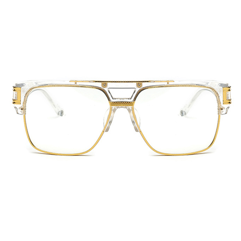 Monture de lunettes carrée de marque de luxe pour hommes et femmes, verres transparents surdimensionnés, anti-lumière bleue, montures optiques, mode, nouveau