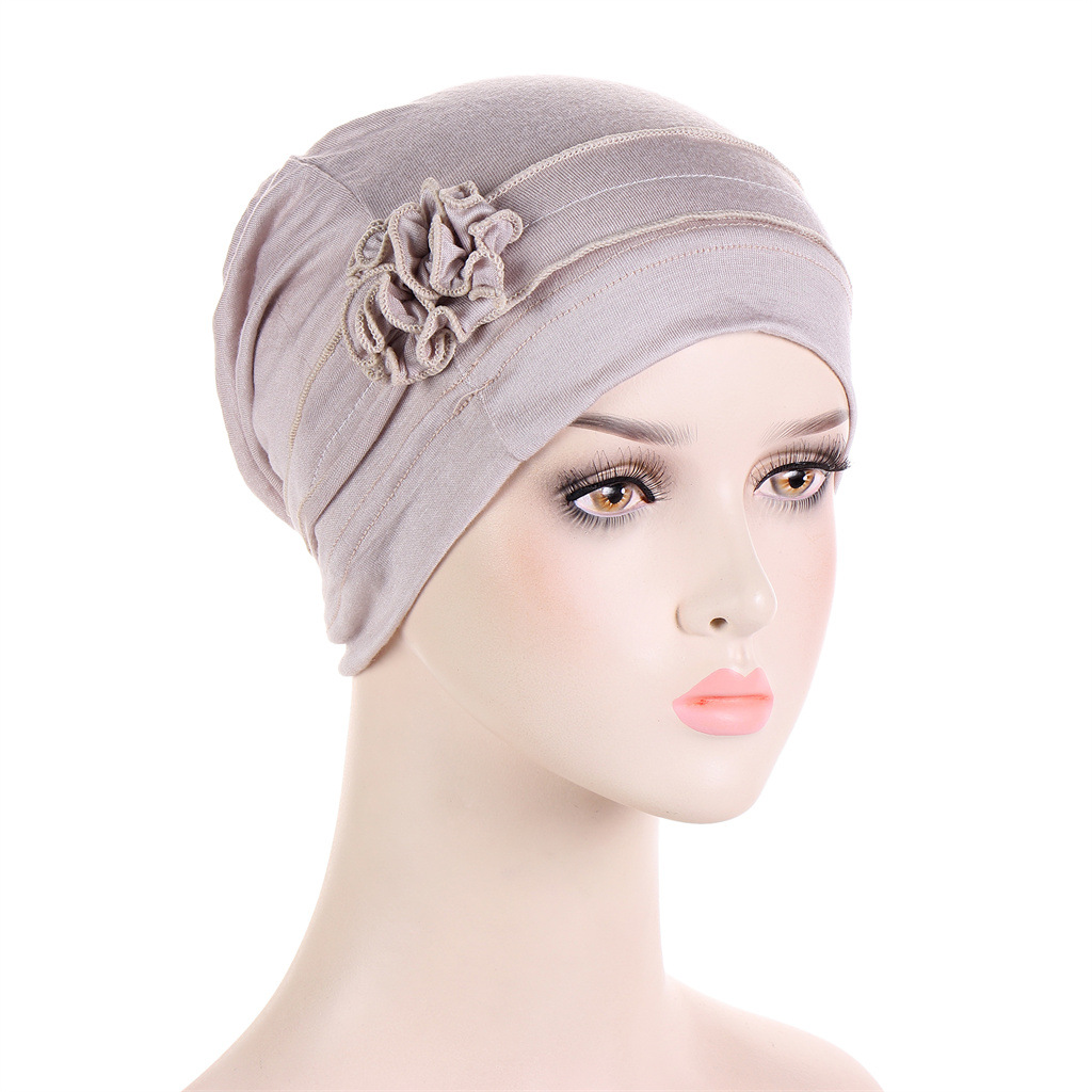 Turban à fleurs pour femmes musulmanes, foulard de tête, hijab islamique, couverture ronde