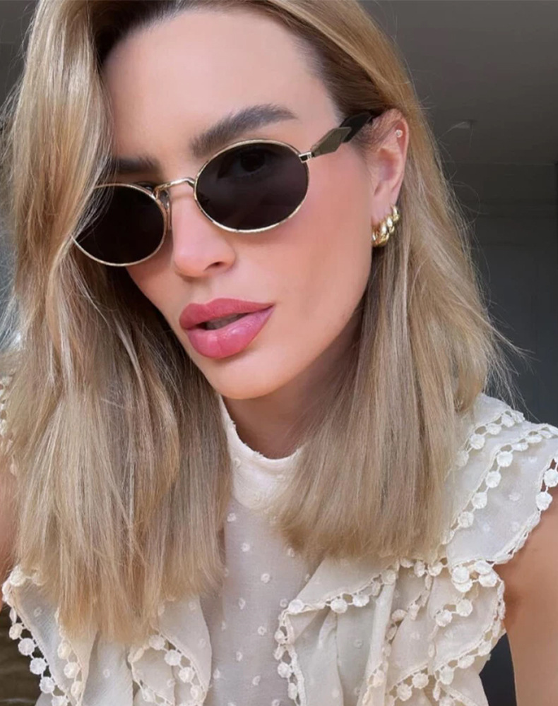 Lunettes de soleil ovales rétro tendance pour femmes et hommes, unisexe Y2K, Vintage, Design à la mode, rondes, 2024