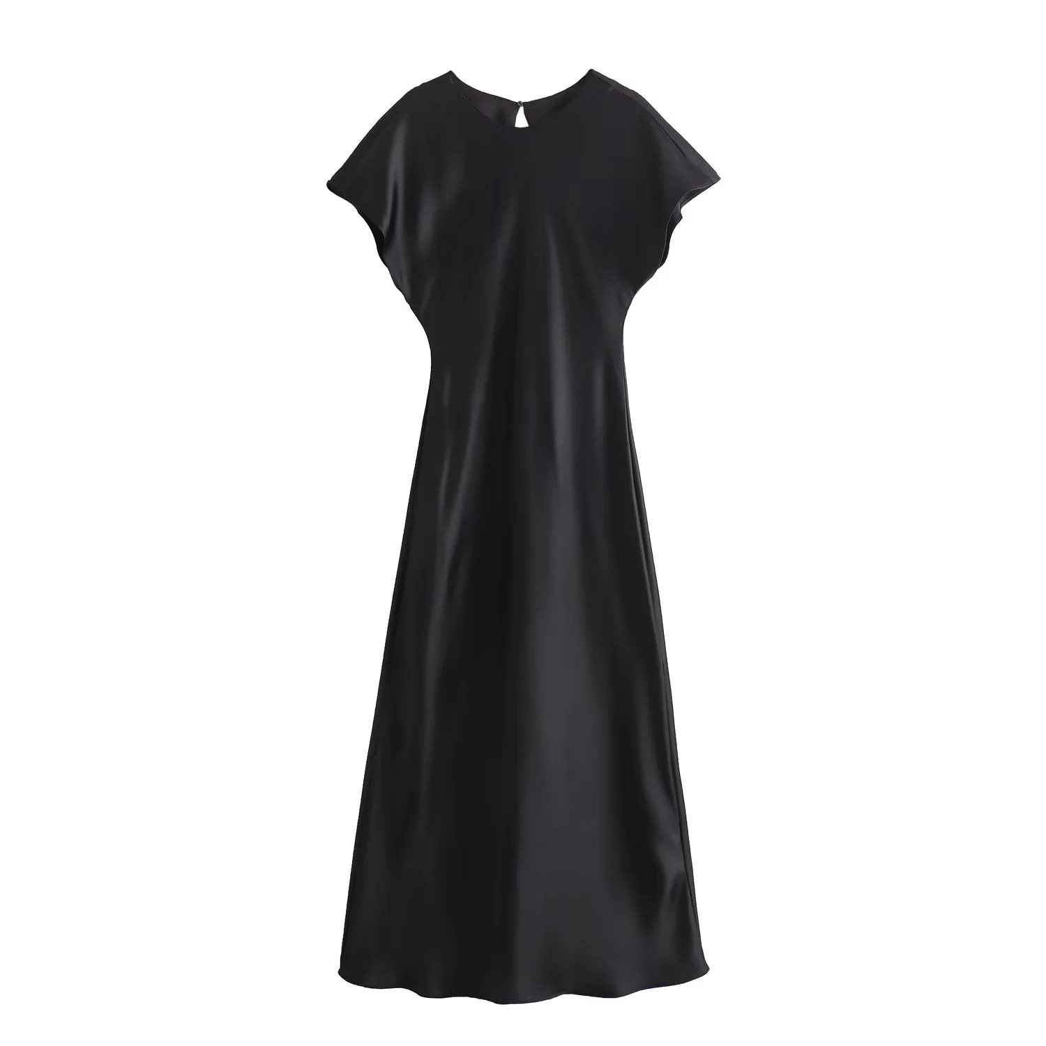 Robe mi-longue en Satin pour femmes, élégante, longue, Chic et robes de soirée, tendance