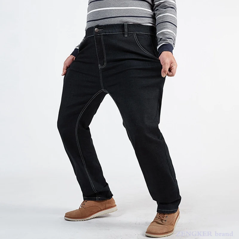 Jean ample et droit pour homme, taille Extra-large, pantalon de papa décontracté, très extensible, 170kg, 56, 54, 52 50, automne